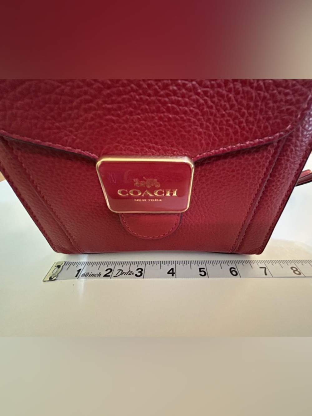 COACH Mini Pepper Red Leather  Crossbody Satchel Handbag - Picture 12 of 13